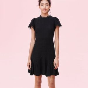 REBECCA TAYLOR TWEED& LACE BLACK DRESS- NEVER WORN